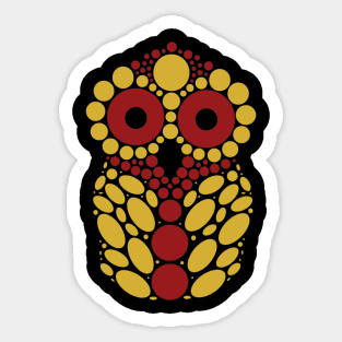 Gold and Crimson Owl Sticker